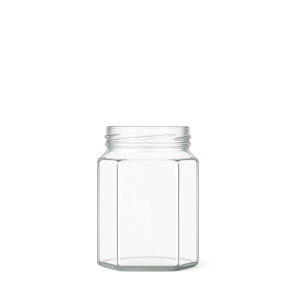 275ml Clear Glass Hexagon Jar
