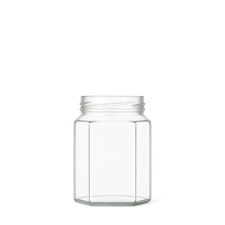 275ml Clear Glass Hexagon Jar - Glass - Food Glass - Colorlites