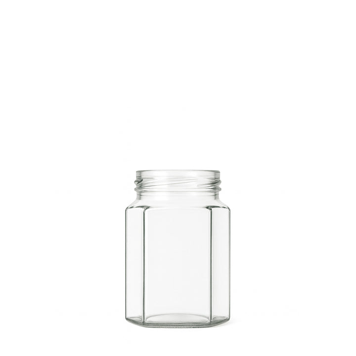 180ml Clear Glass Hexagonal Jar - Glass - Food Glass - Colorlites