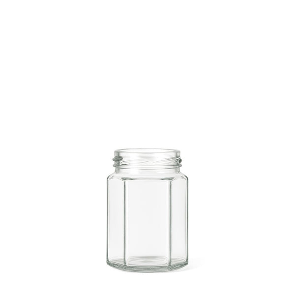 110ml Clear Glass Hexagonal Jar