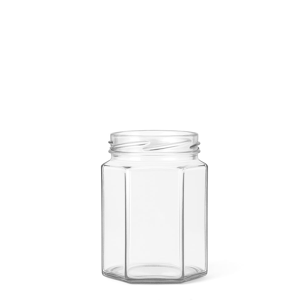 275ml Clear Glass Hexagon Jar - Glass - Food Glass - Colorlites
