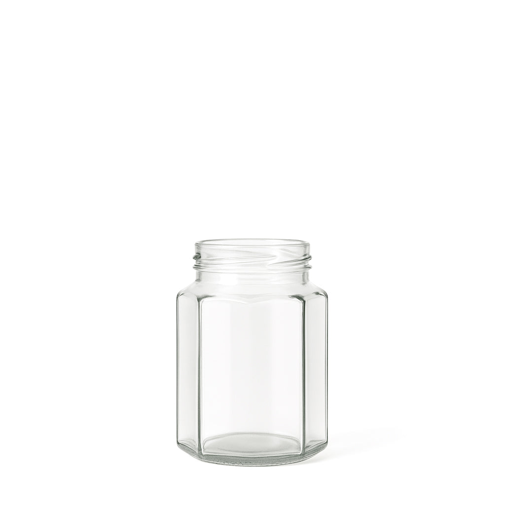 180ml Clear Glass Hexagonal Jar - Glass - Food Glass - Colorlites