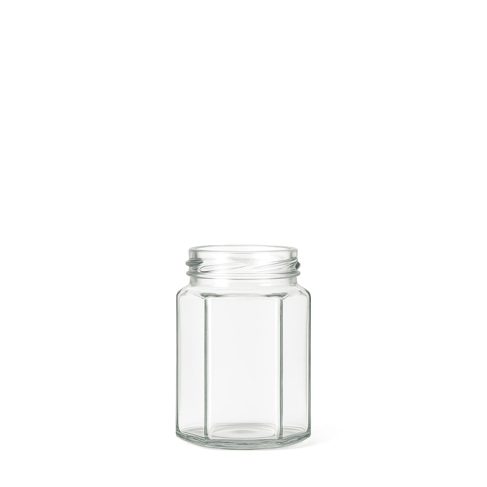110ml Clear Glass Hexagonal Jar - Glass - Food Glass - Colorlites