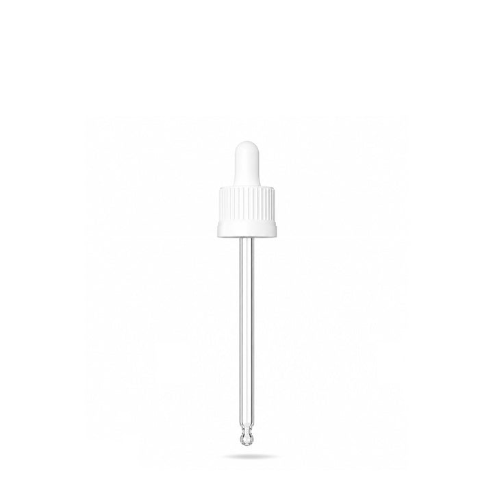 GL18 30 ml, 82 mm weiße Pipette T/E (für 30 ml transparente Tropfflasche)