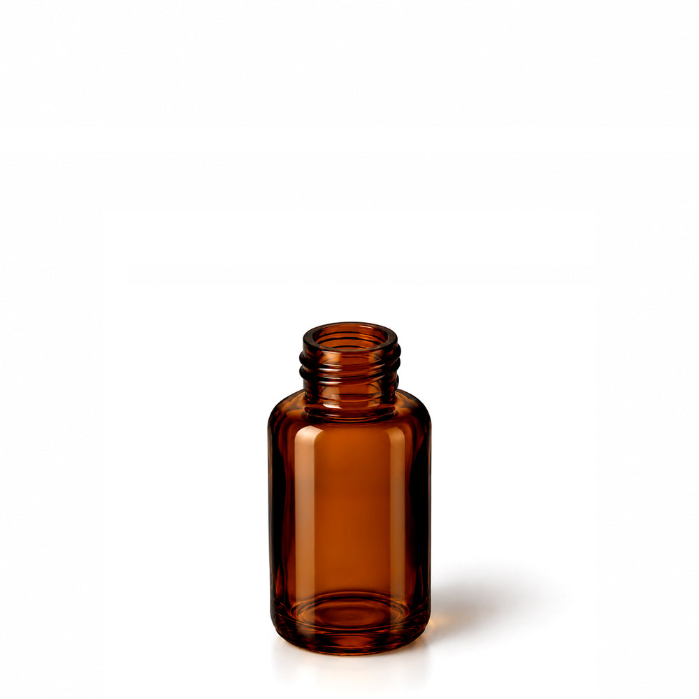30ml Amber Glass Derma Square Bottle (24R3) - Glass - Cosmetic Glass - Coloured Bottles