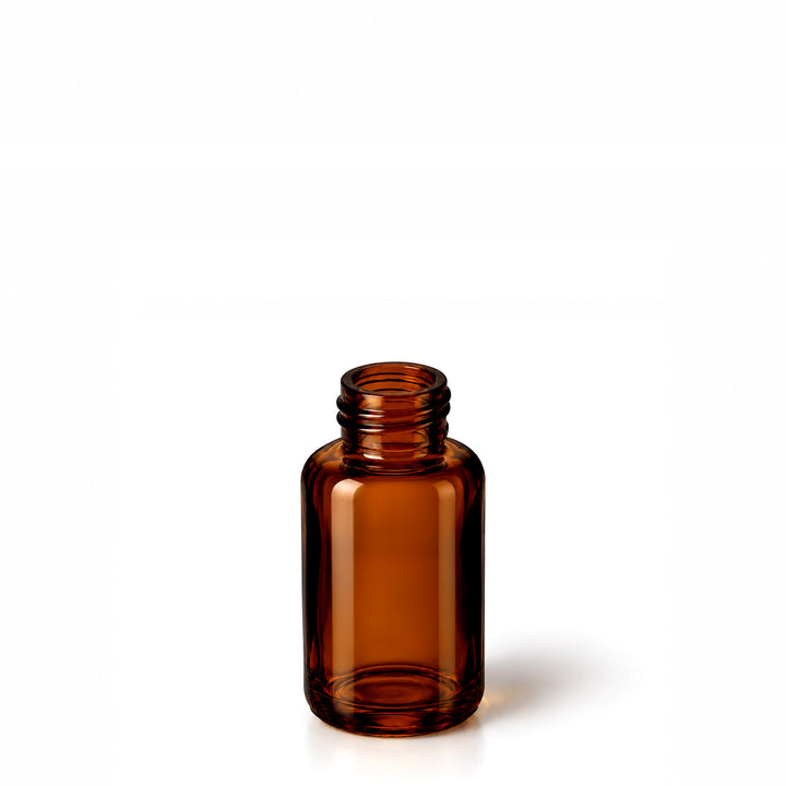 30ml Amber Glass Derma Square Bottle (24R3) - Glass - Cosmetic Glass - Coloured Bottles