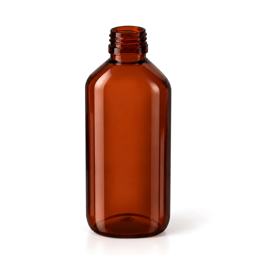 300ml Amber PET Plastic Alpha Bottle (28R3) - Glass - Medical Glass - Coloured Bottles