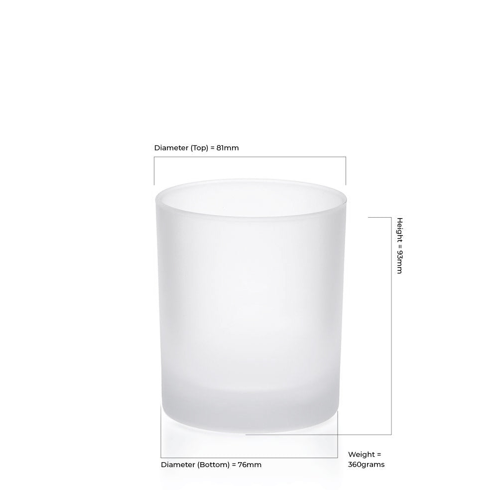 30cl Matt Frosted Externally Sprayed Lucy Candle Glass - Glass - Candle Glass - Coloured Bottles