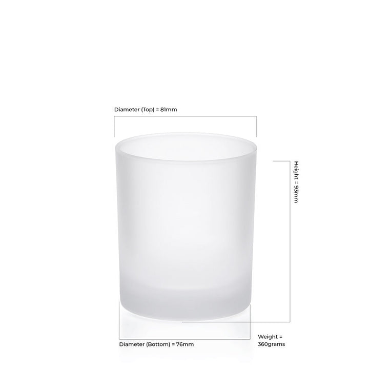 30cl Matt Frosted Externally Sprayed Lucy Candle Glass - Glass - Candle Glass - Coloured Bottles