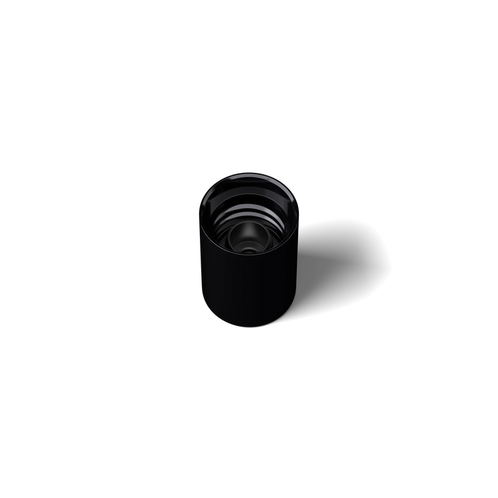 Miron - Roll-on cap DIN18, PP, black fitment, polished glass ball, black cap (Orion)