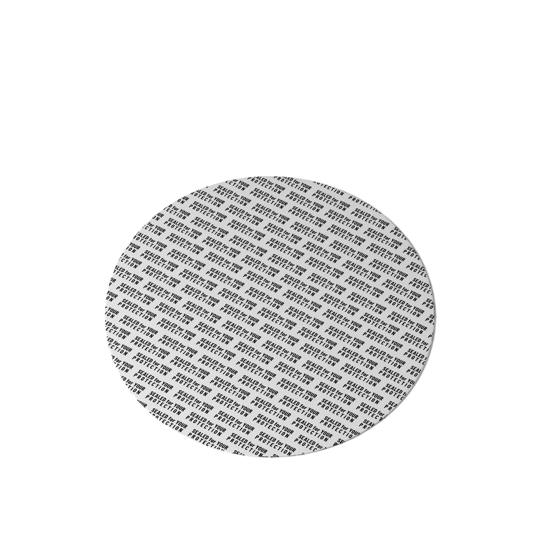 Miron - Ozark Seal, Pressure sensitive, 72 mm, white, black text (Sirius 100/Saturn 500), dry goods only