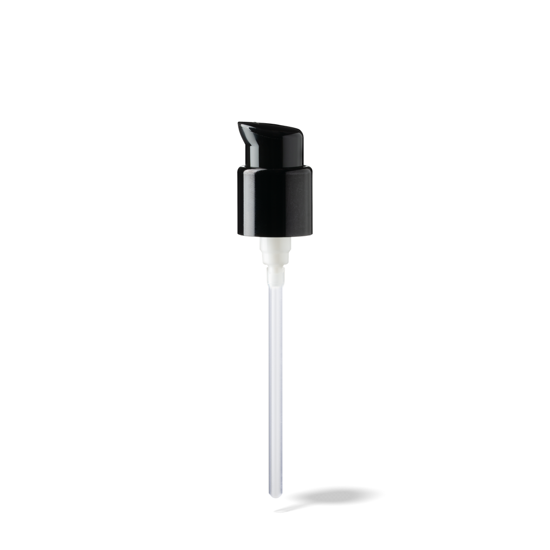 Miron - Lotion pump Metropolitan 18/400, PP/metal, black shiny collar, dose 0.15ml, twist-lock (Capella 30) - Pumps - Miron